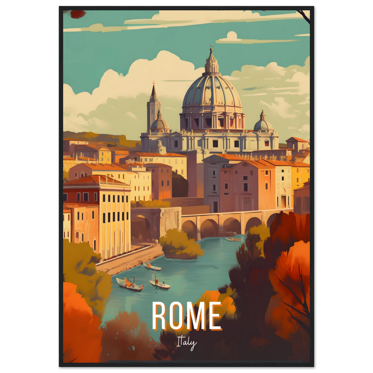 Rome, Italy travel poster (Riverside Dome) – image 17