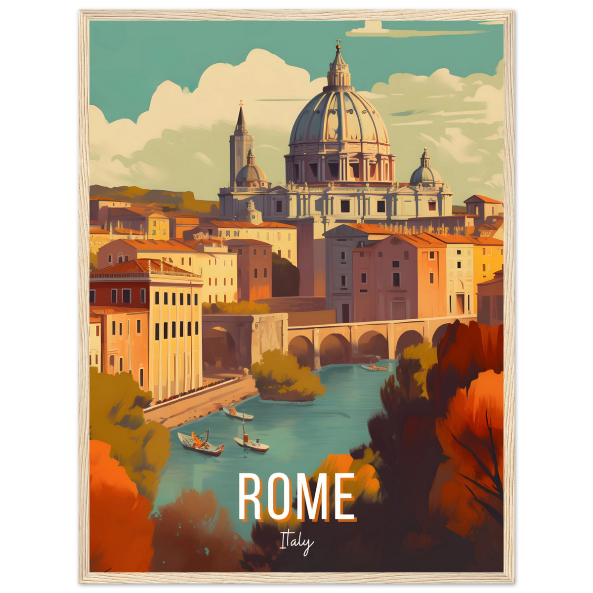 Rome, Italy travel poster (Riverside Dome) – image 13