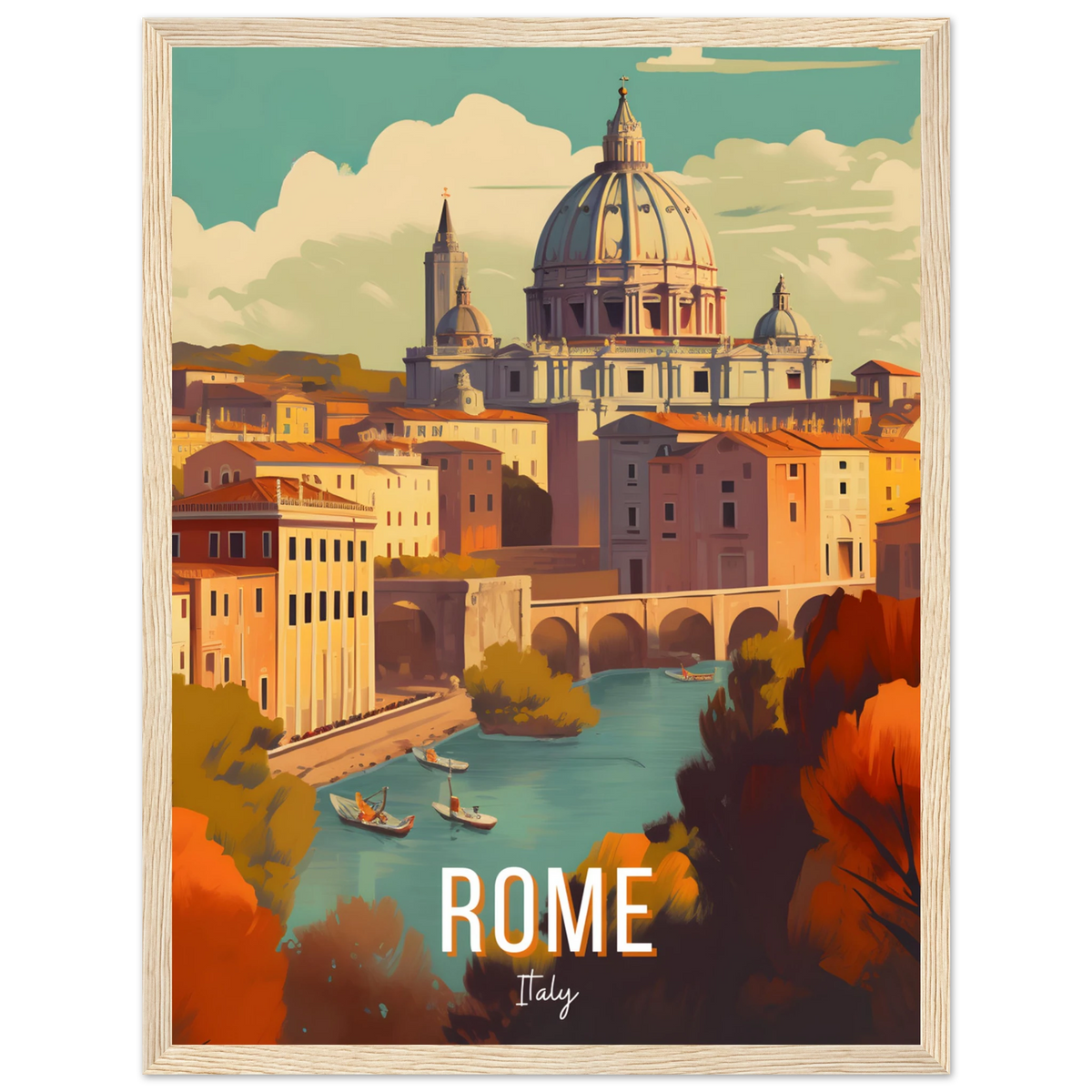 Rome, Italy travel poster (Riverside Dome) – image 19