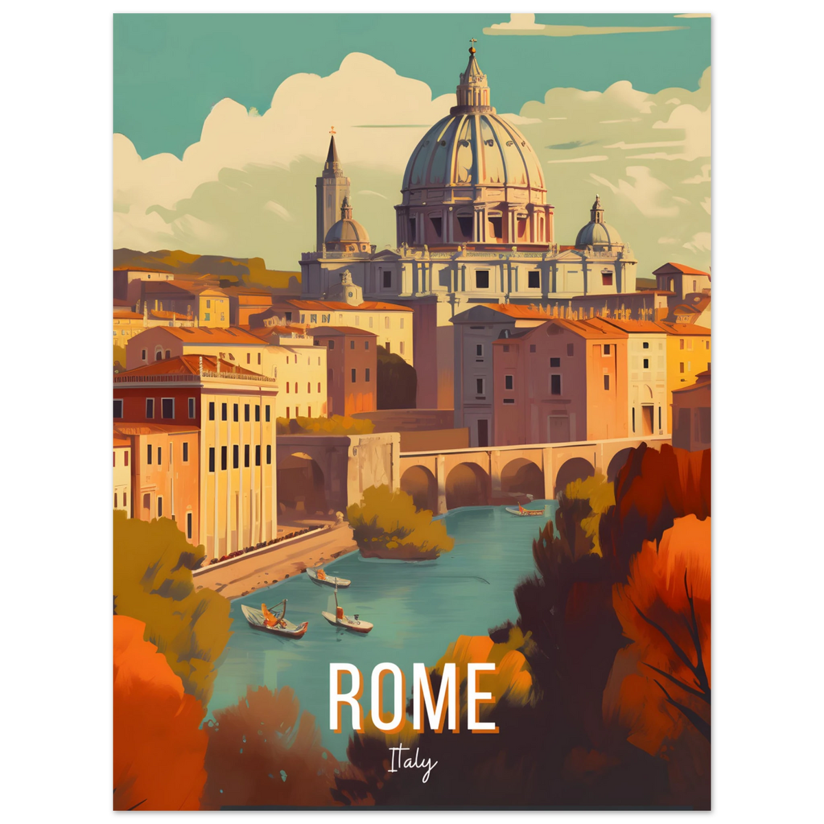Rome, Italy travel poster (Riverside Dome) – image 20