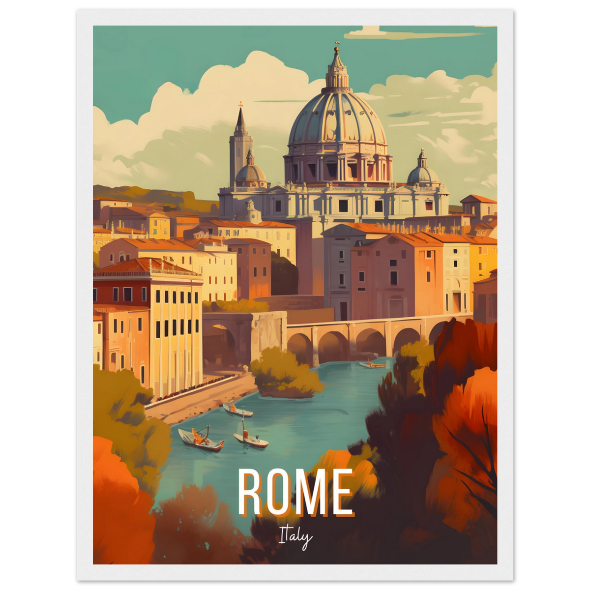 Rome, Italy travel poster (Riverside Dome) – image 15