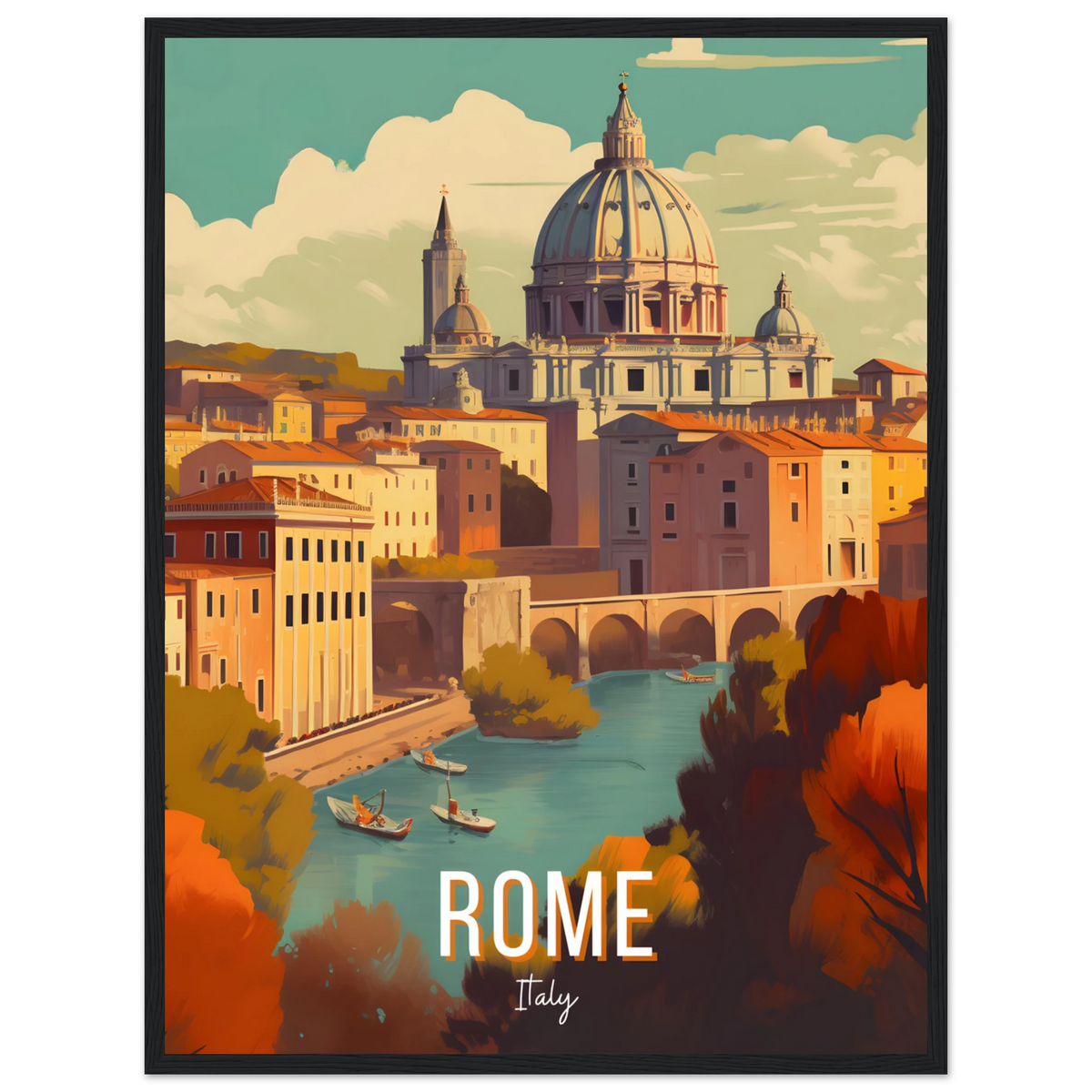 Rome, Italy travel poster (Riverside Dome) – image 22