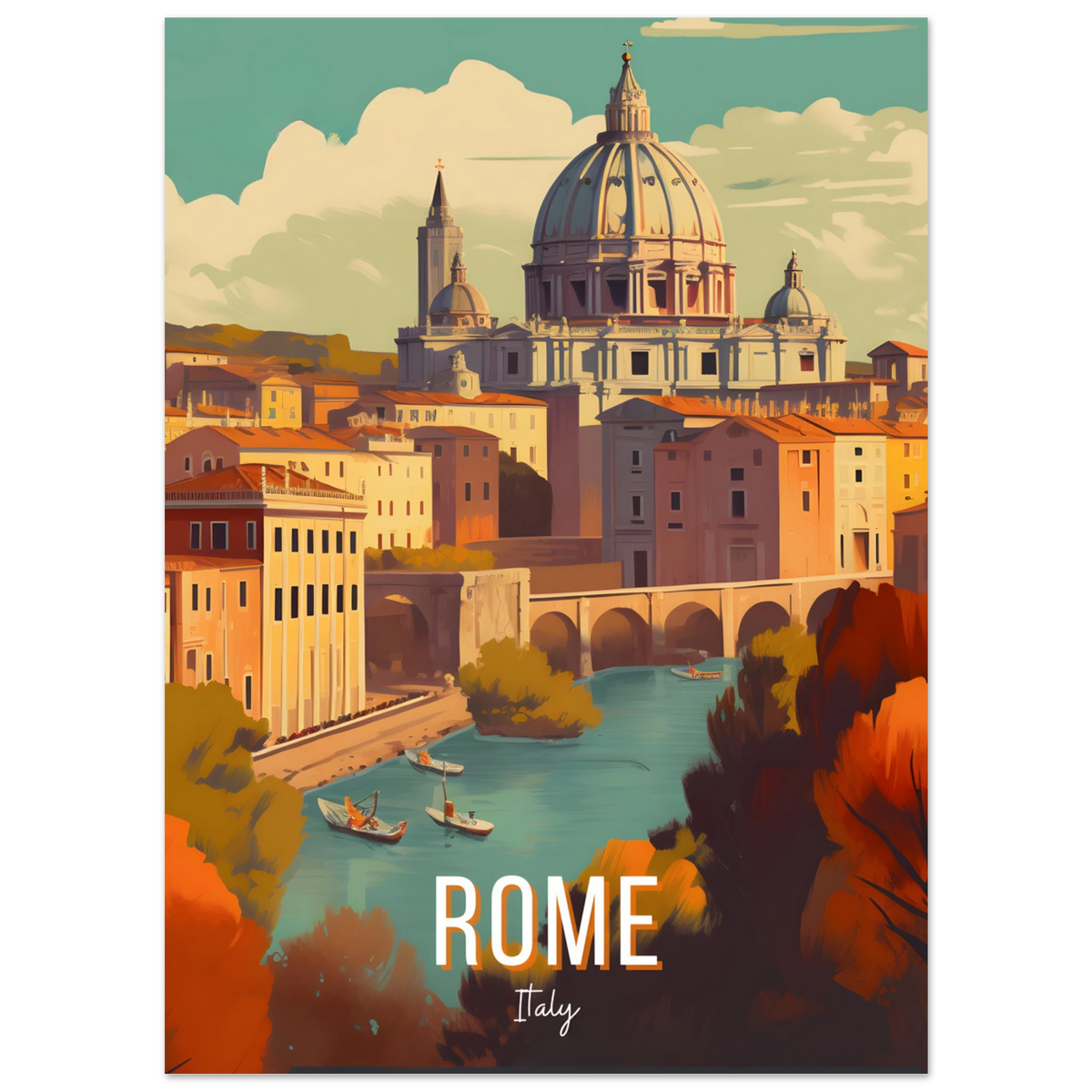 Rome, Italy travel poster (Riverside Dome) – image 26