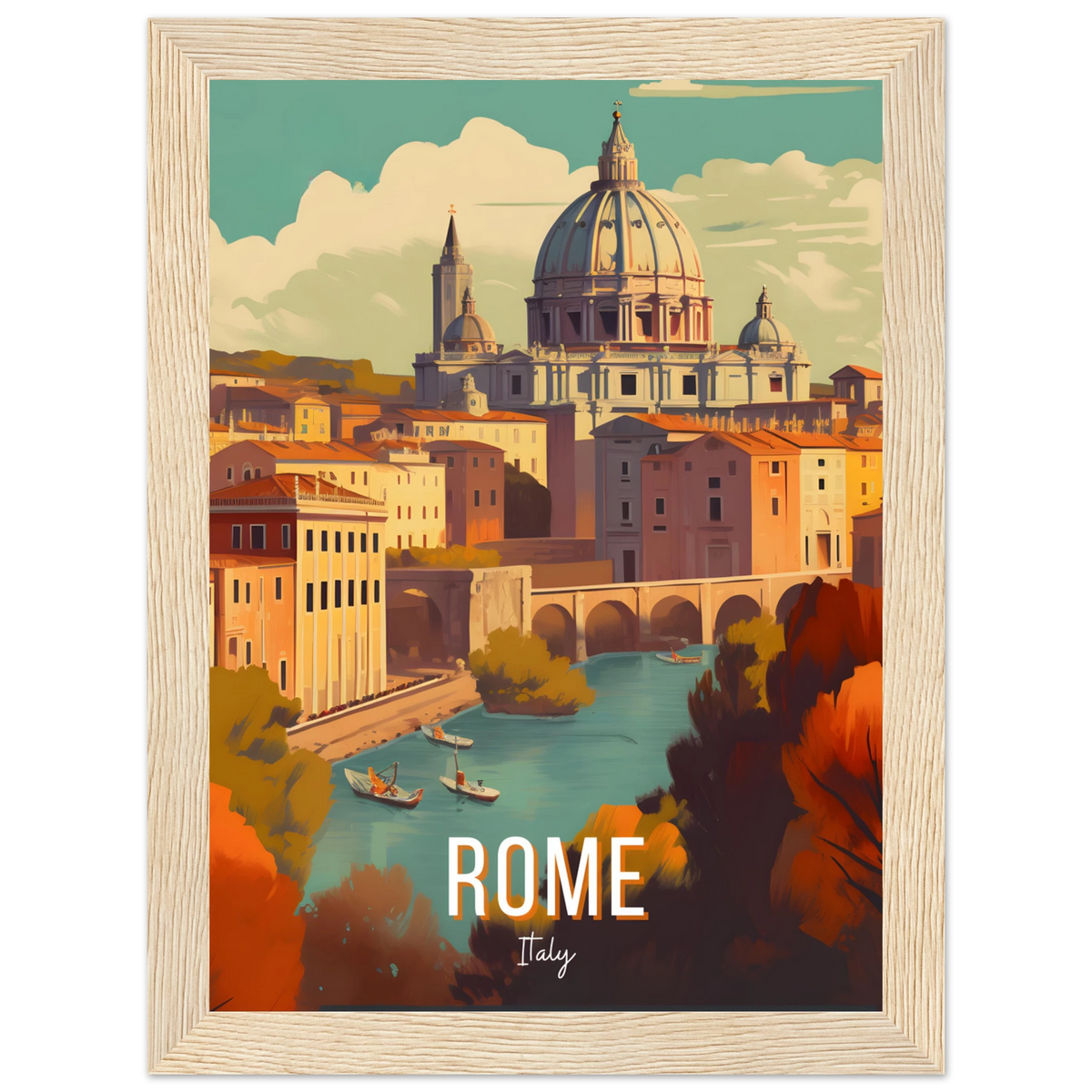 Rome, Italy travel poster (Riverside Dome) – image 29