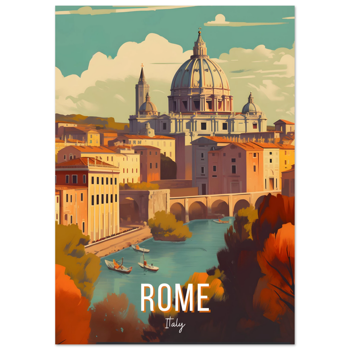 Rome, Italy travel poster (Riverside Dome) – image 24