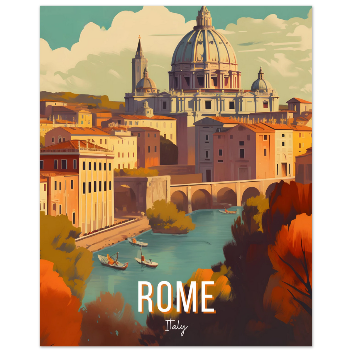 Rome, Italy travel poster (Riverside Dome) – image 28