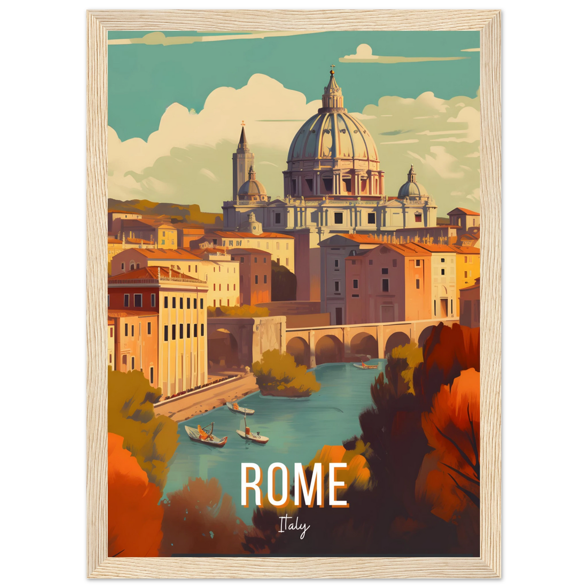 Rome, Italy travel poster (Riverside Dome) – image 16