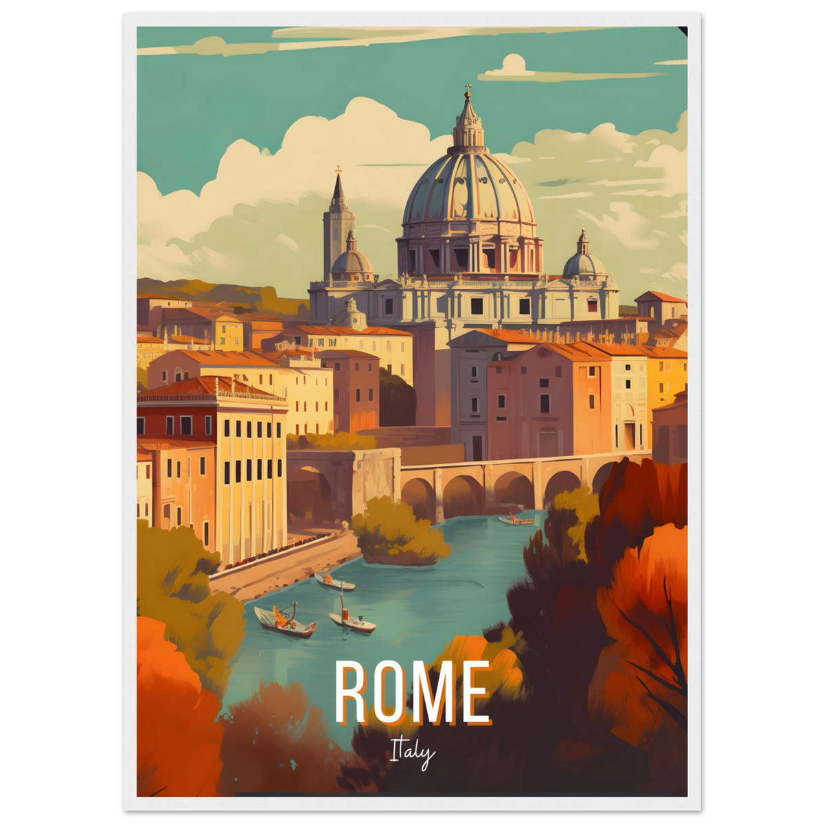 Rome, Italy travel poster (Riverside Dome) – image 11