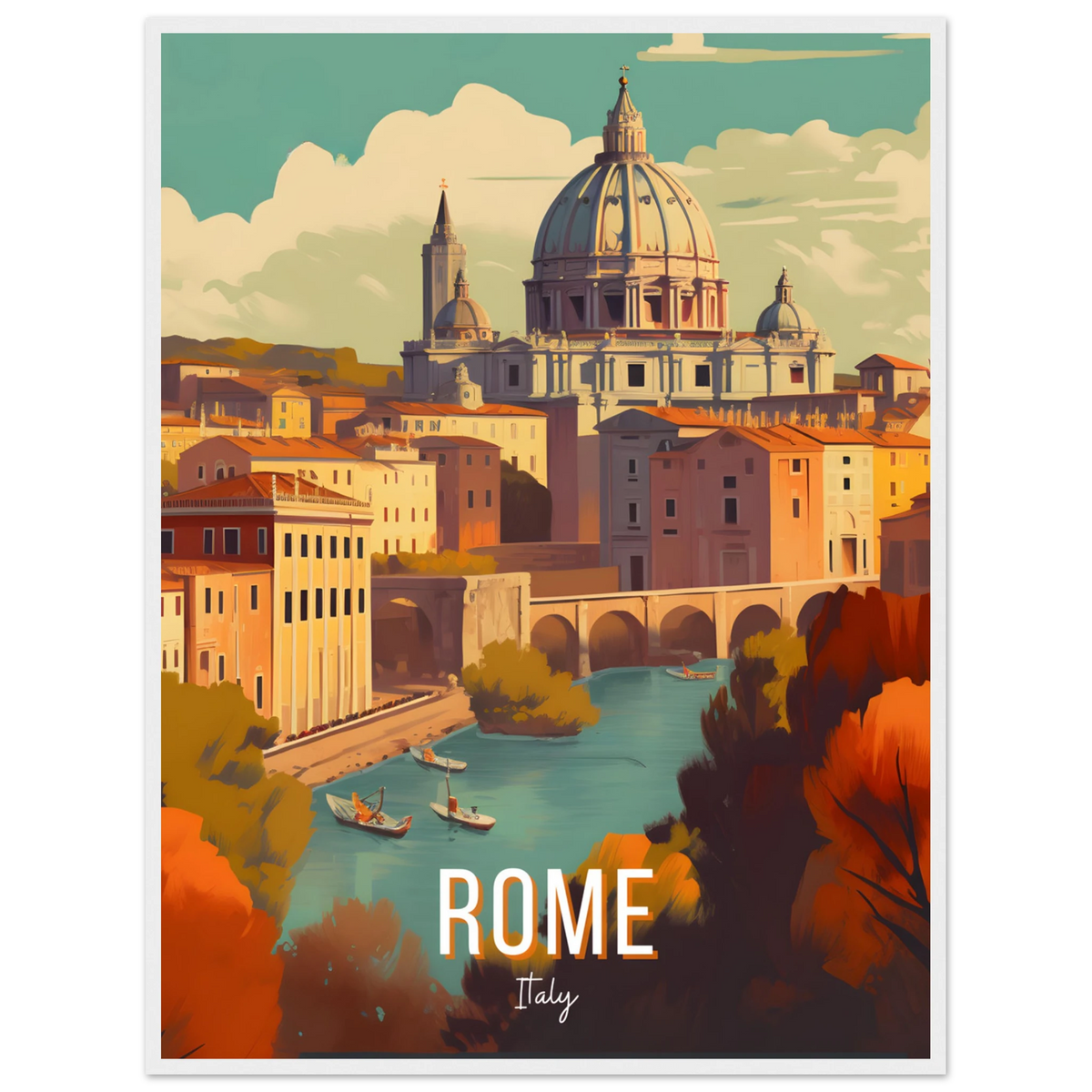 Rome, Italy travel poster (Riverside Dome) – image 9