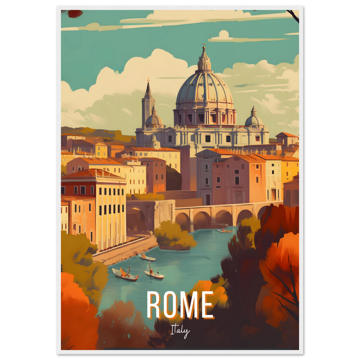 Rome, Italy travel poster (Riverside Dome) – image 2
