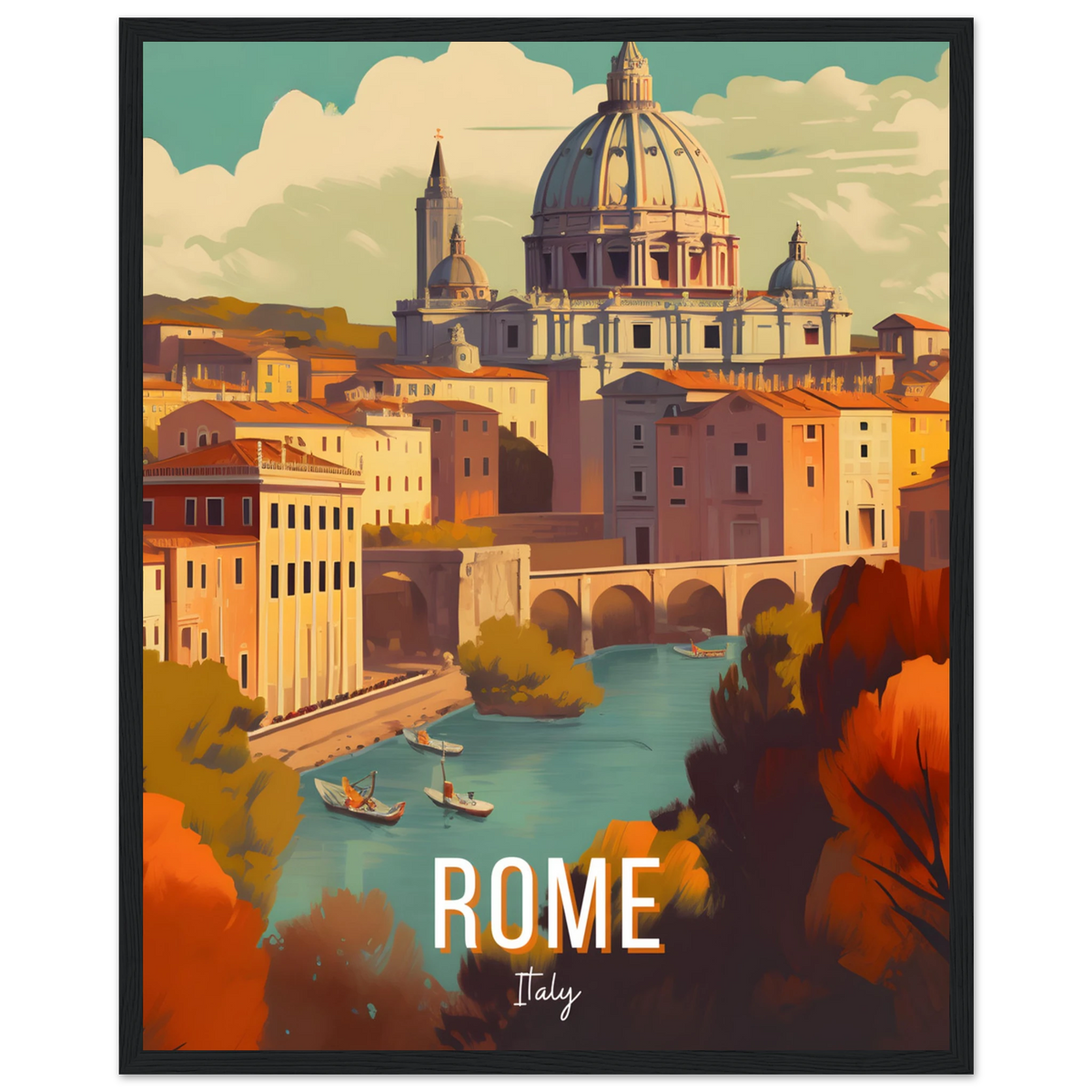 Rome, Italy travel poster (Riverside Dome) – image 31