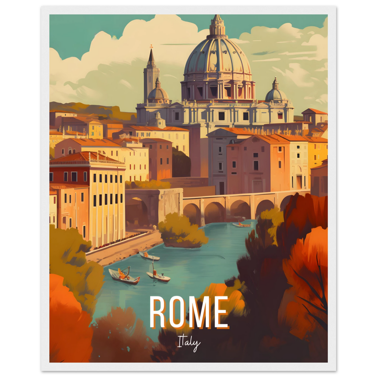 Rome, Italy travel poster (Riverside Dome) – image 18