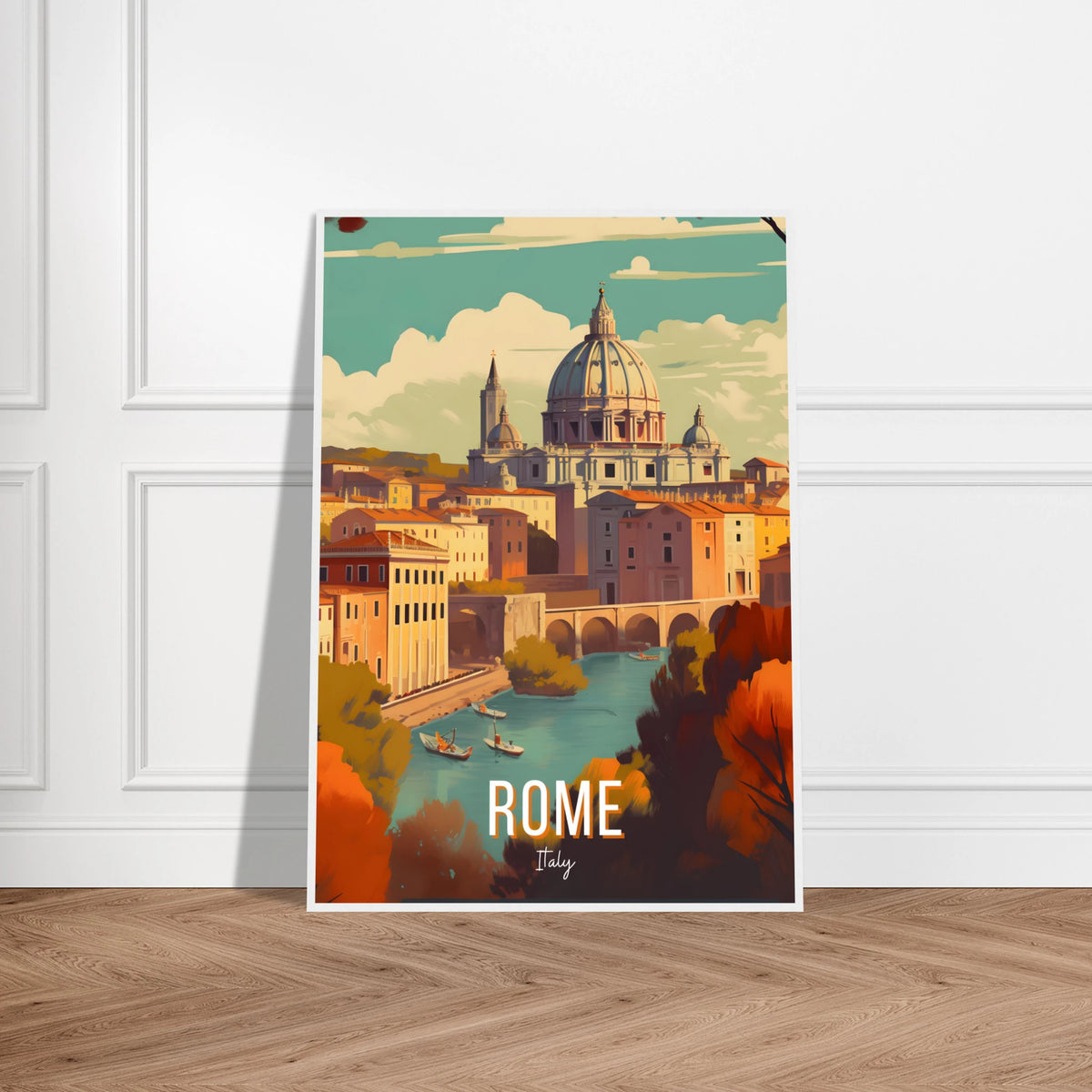 Rome, Italy travel poster (Riverside Dome)