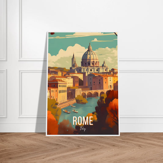 Rome, Italy travel poster (Riverside Dome)