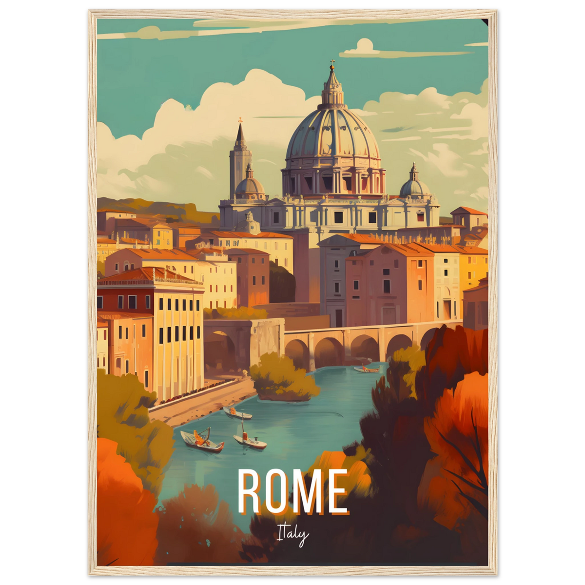Rome, Italy travel poster (Riverside Dome) – image 14