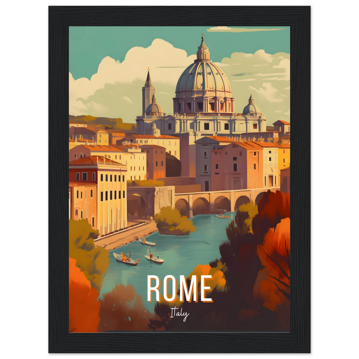 Rome, Italy travel poster (Riverside Dome) – image 6