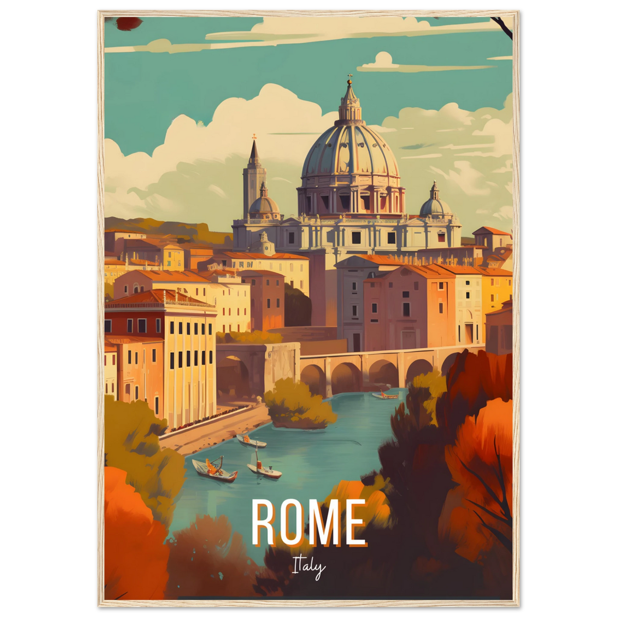 Rome, Italy travel poster (Riverside Dome) – image 7