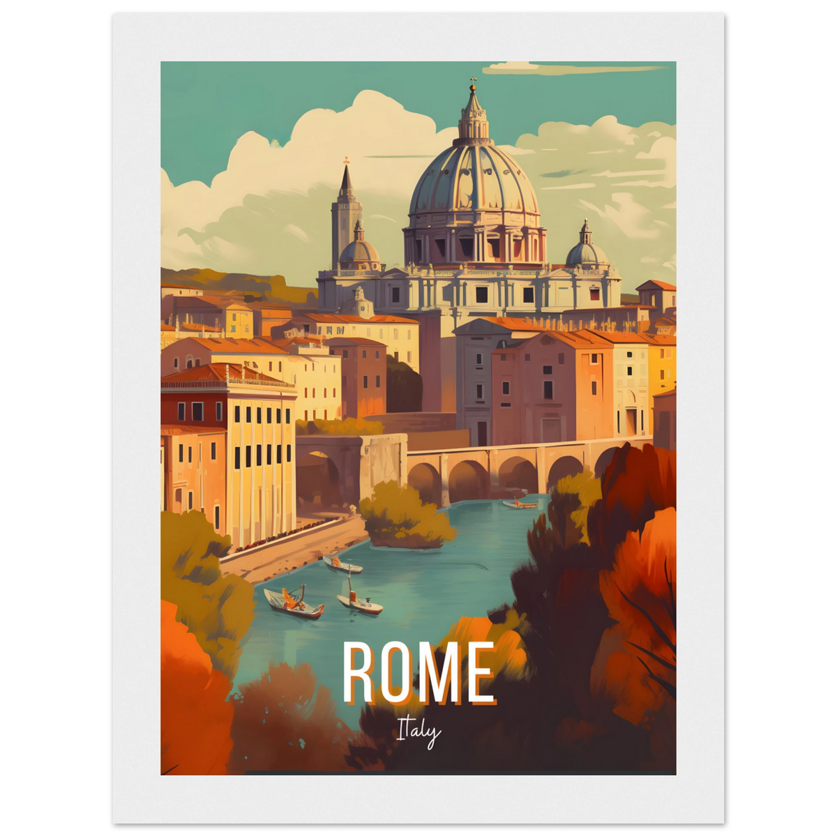 Rome, Italy travel poster (Riverside Dome) – image 12