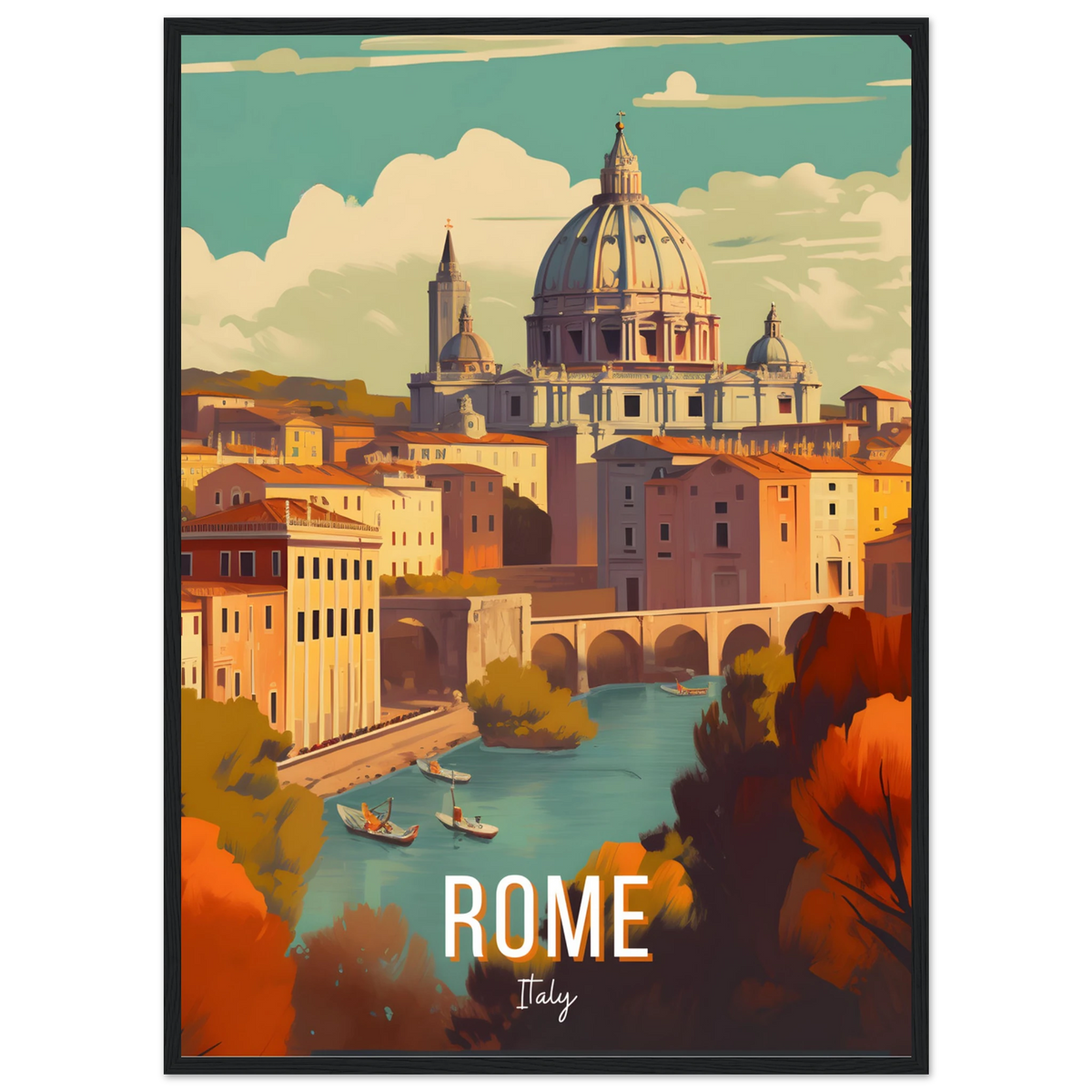 Rome, Italy travel poster (Riverside Dome) – image 23