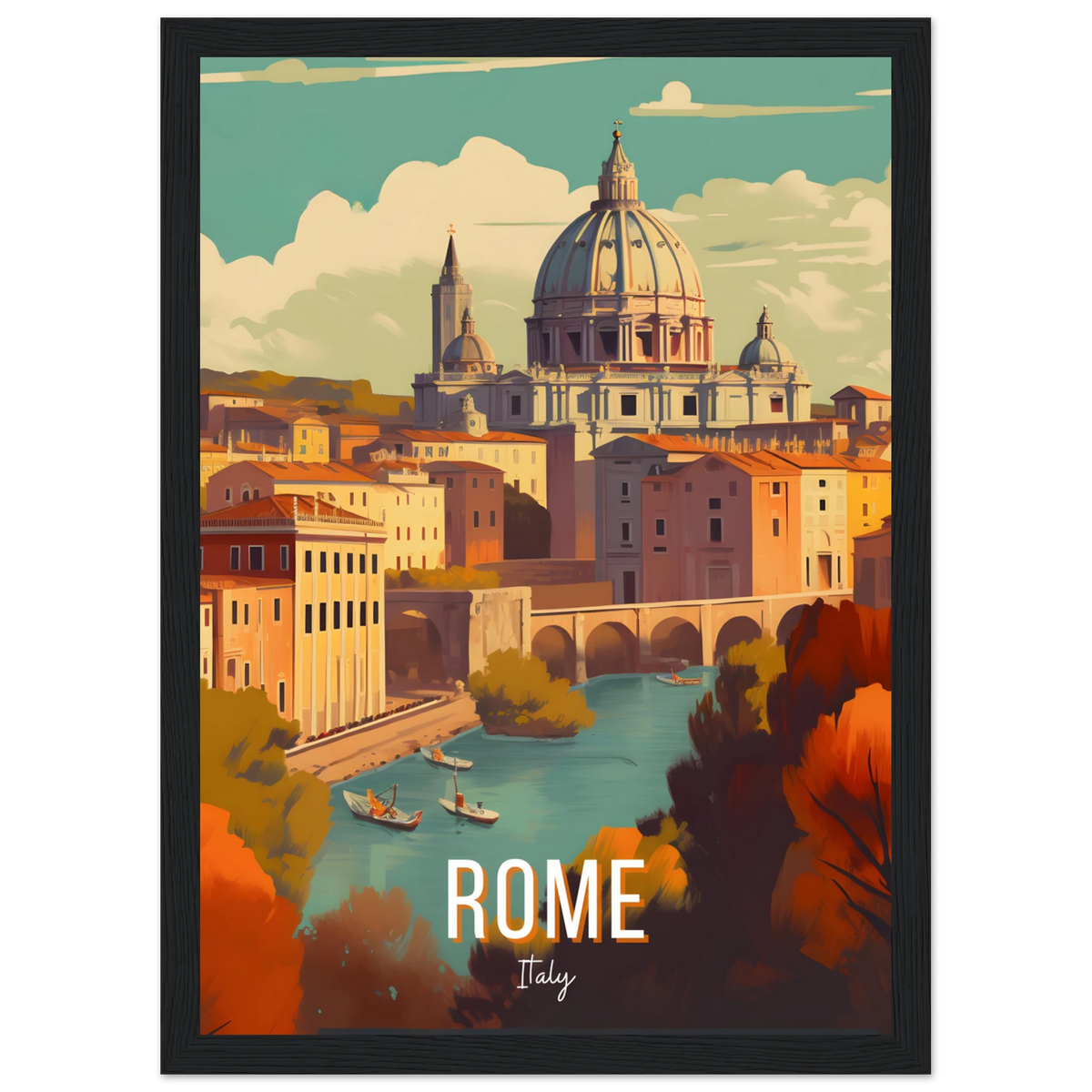 Rome, Italy travel poster (Riverside Dome) – image 8