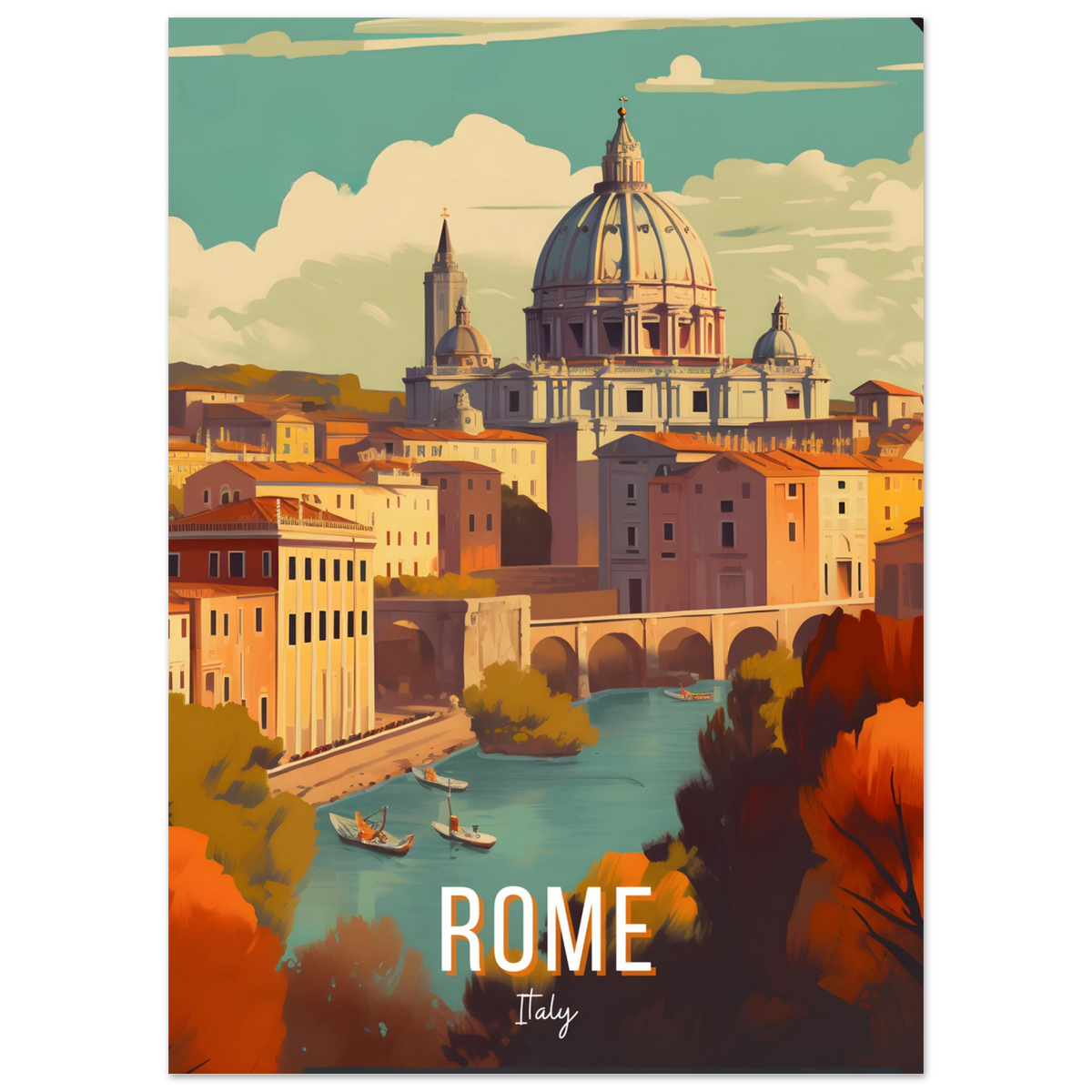 Rome, Italy travel poster (Riverside Dome) – image 33