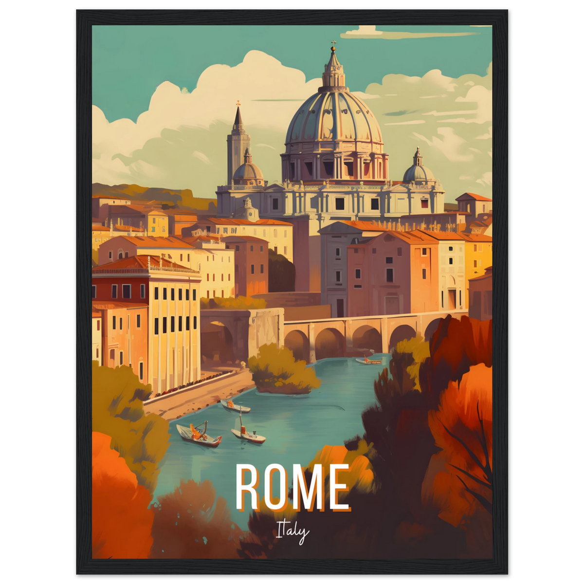 Rome, Italy travel poster (Riverside Dome) – image 25