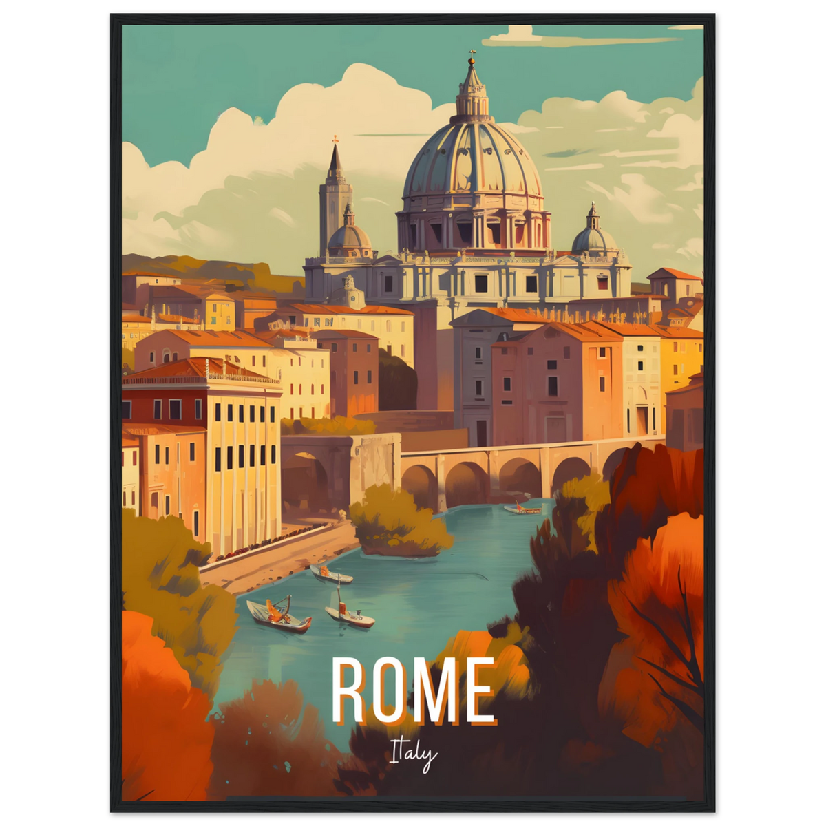 Rome, Italy travel poster (Riverside Dome) – image 5